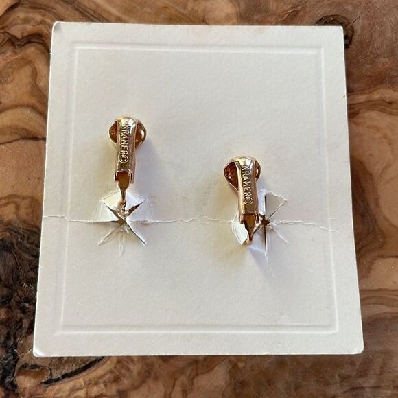 Vintage Kramer Copper & Black Clip-On Earrings - Picture 2 of 4